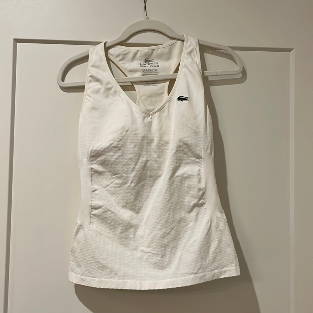white lacoste tennis tank top